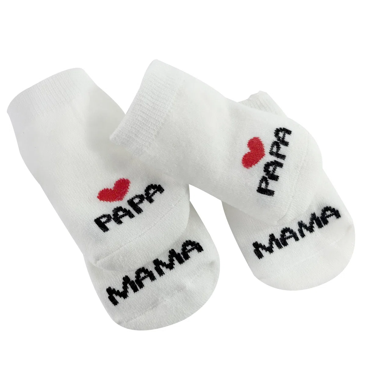 EQLEF Mama&Papa Baumwollsocken für Neugeborene - Dünne Socken 0-6 Monate für Mädchen Jungen - Home Socken Geschenk für Baby Dusche, Weihnachten, Neujahr (2 Paare)