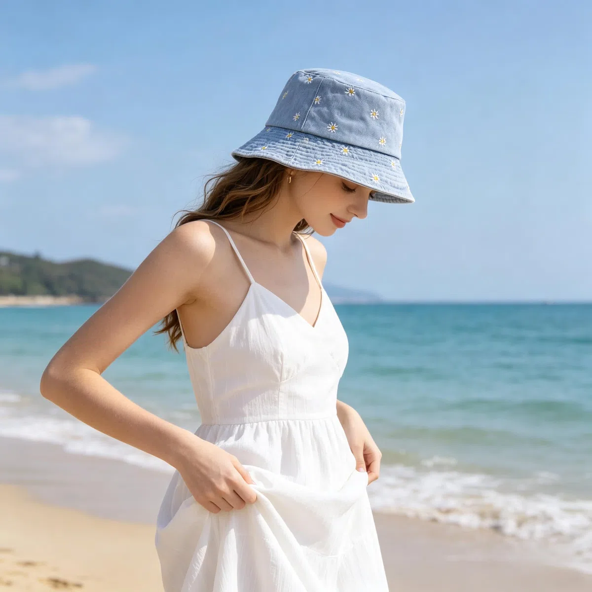 Wendbarer Fischerhut Damen Cotton Fashion Fischerhut Sonnenhut Damen faltbar uv Schutz Sommer Bucket Hat