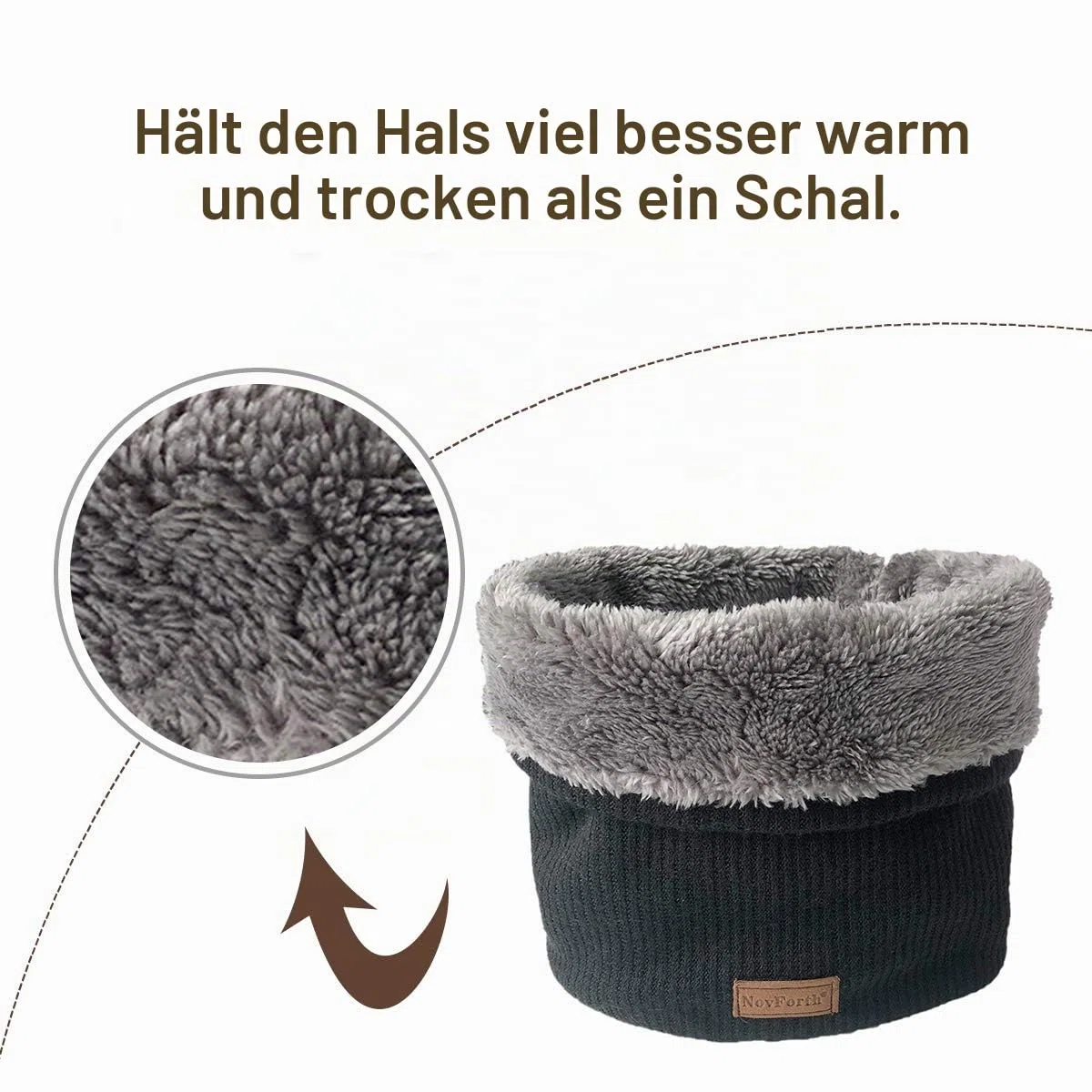 NovForth Winter Halsschlauch Herren Ski, Halswärmer Halstuch Männer Gesichtsschal Damen, Fleece Schal Schlauchtuch für Herren Gamaschenmaske, Winddichte Kreisschlaufenschals