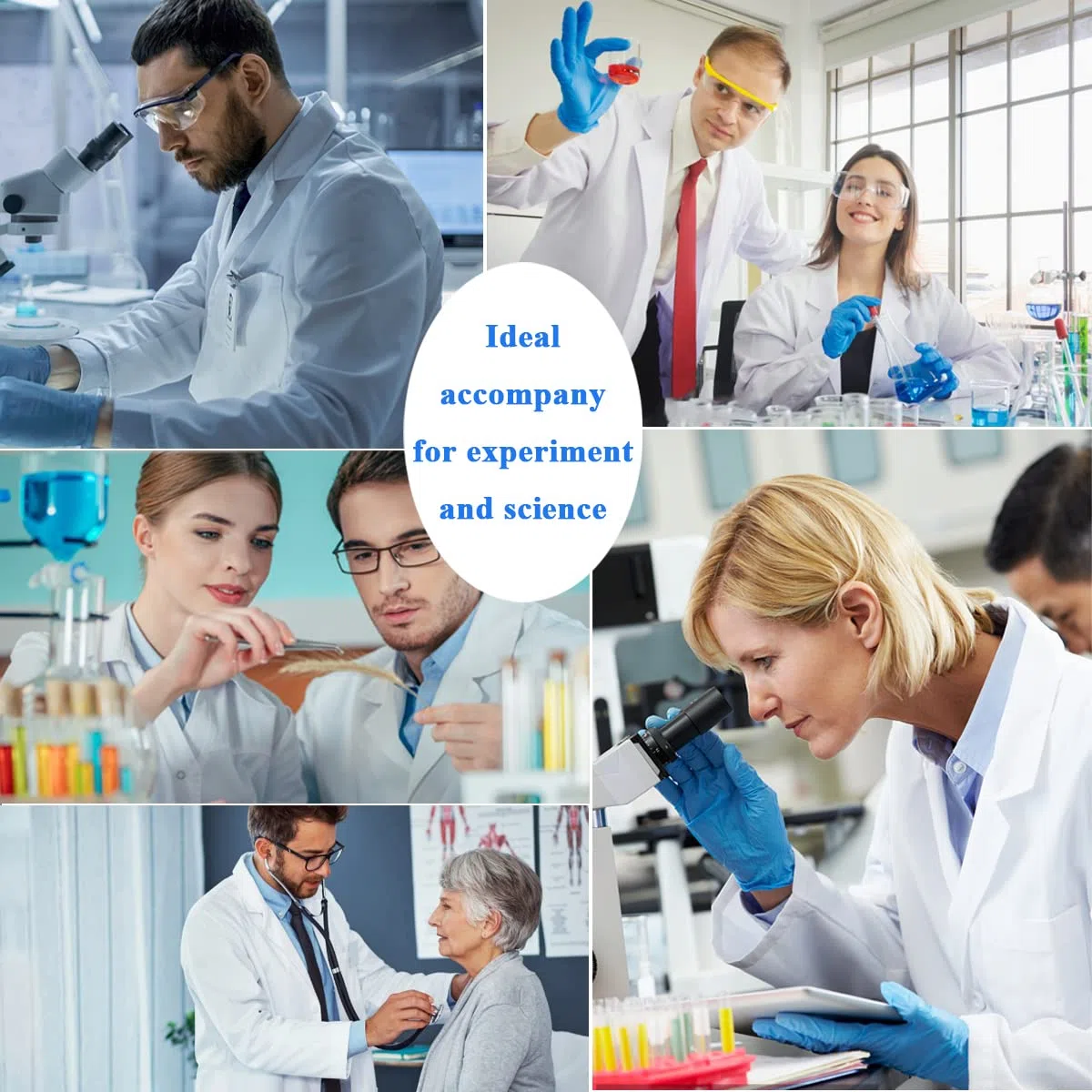 Laborkittel Weiß Kittel Baumwolle Arztkittel Herren Damen Mantel Hygiene Langarm Medizin Mantel mit Knöpfen und 3 Tasche Chemie Kittel Schule Unisex Arztmantel für Labor, Studium, Arbeit