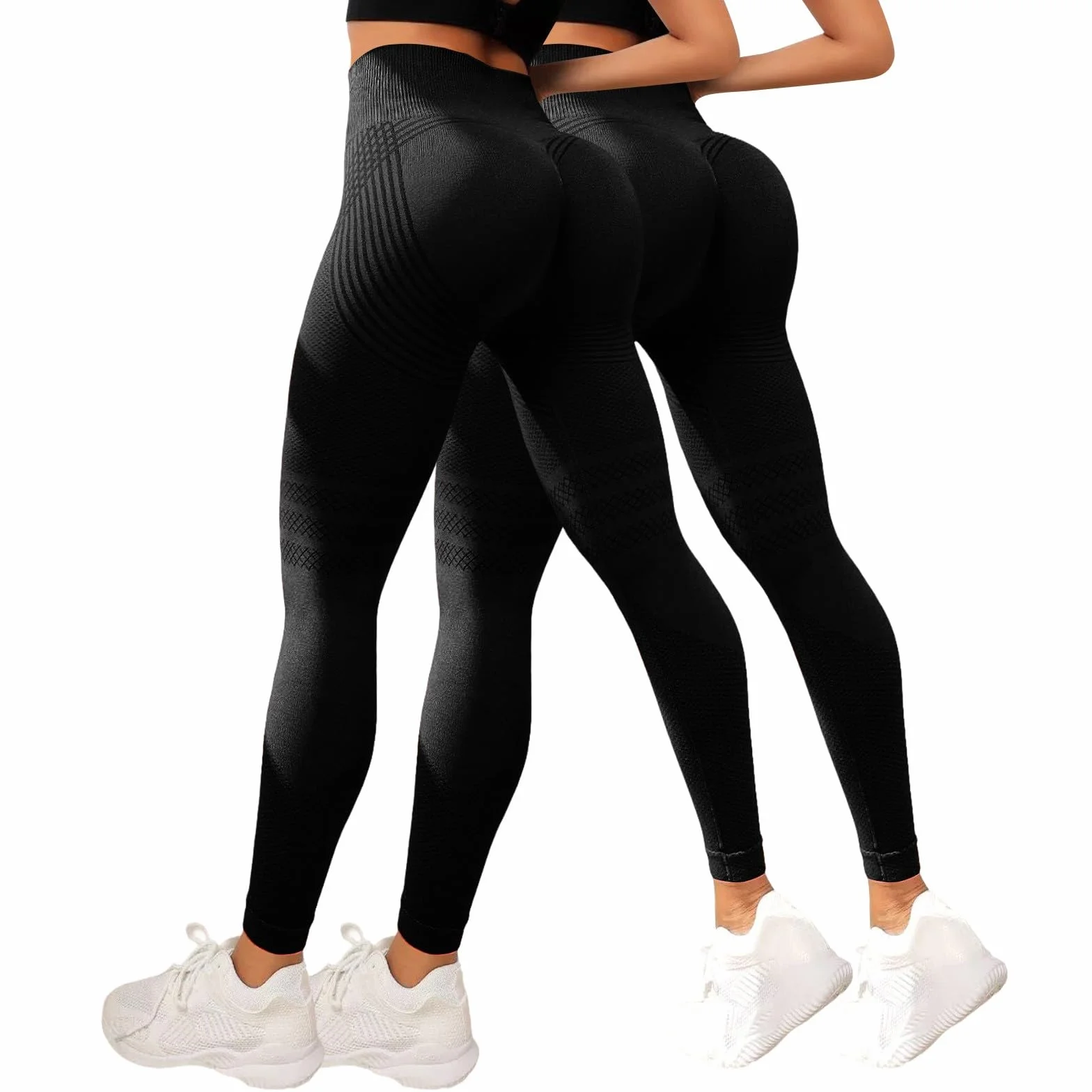 2 Stück Coreex Celluflex 3D-Kompressionsleggings Anti Cellulite Leggings 3D-Legging mit Widerstandsbändern Damen Hohe Taille Formende Yoga-Fitnesshose S-3XL