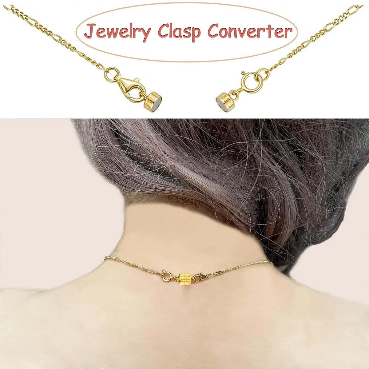 OHINGLT Magnetischer Verschluss und Verschluss aus 925er-Sterlingsilber, Roségold-Verschluss, Konverter für Armband aus Gold und Silber, für Schmuckherstellung, Verbindungsstück für