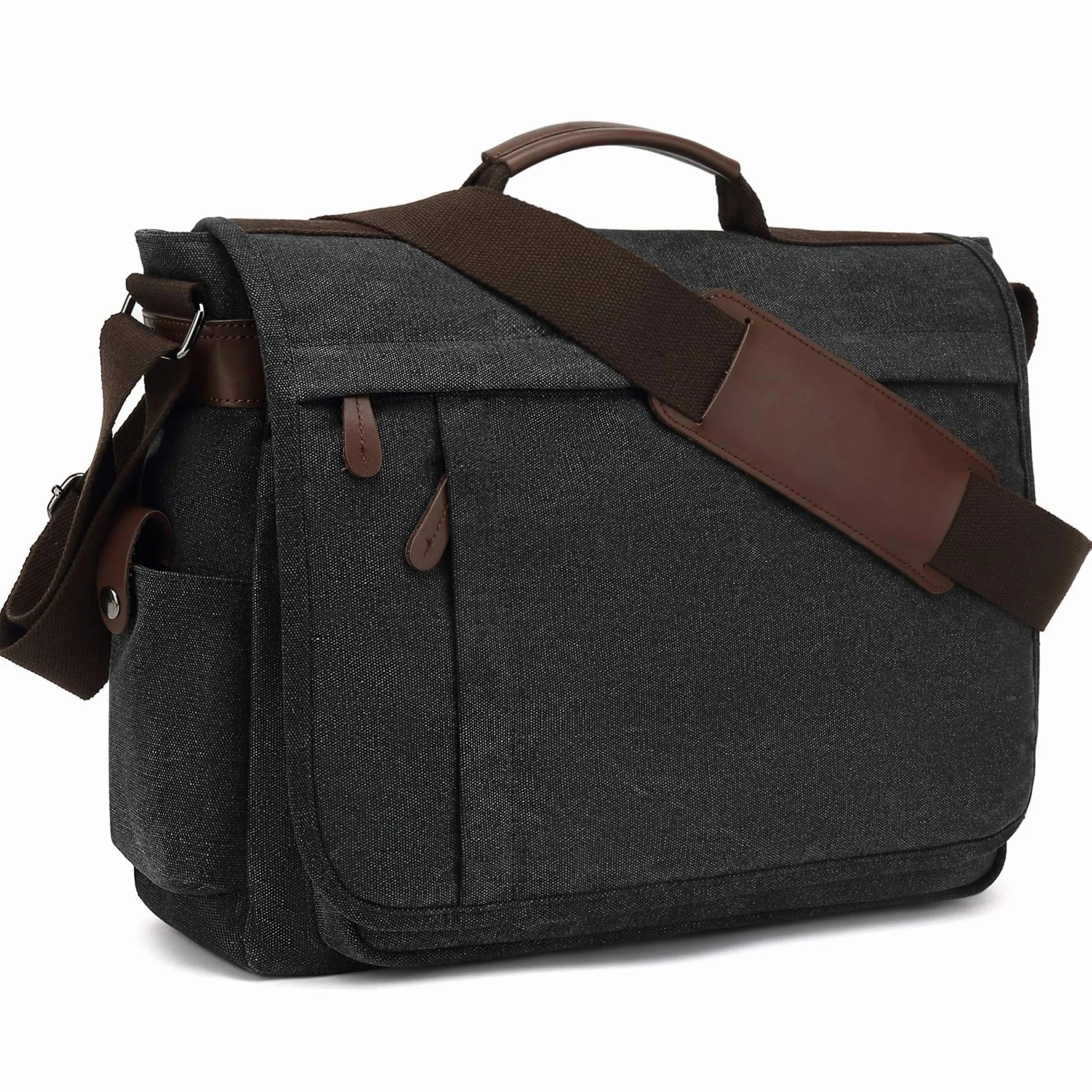 CALIYO Umhängetasche Herren Canvas A4 Laptoptasche 15,6 Zoll Arbeitstasche