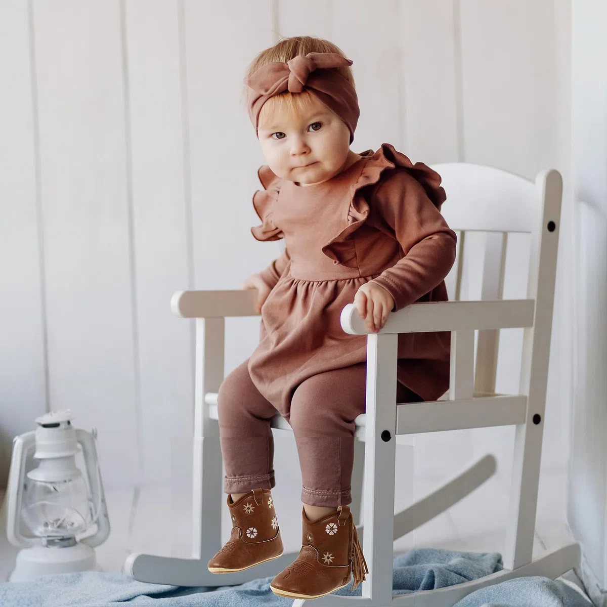 Stiefel Baby Jungen Mädchen Cowboy Stiefel Westernboots PU Leder Klettverschluss