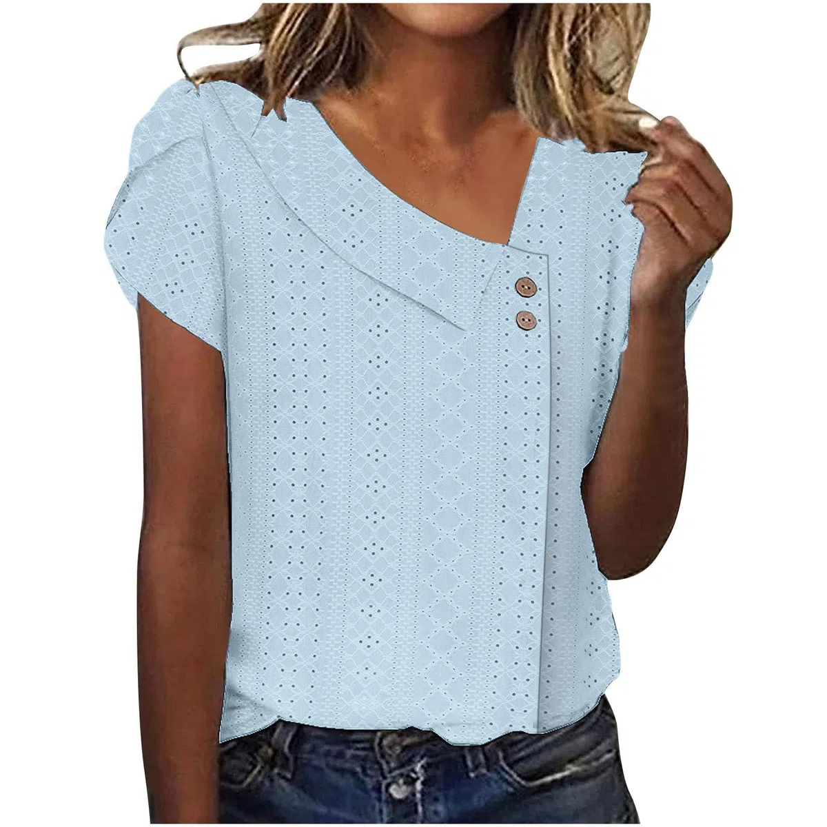 Basic Shirt Damen,Lange Bluse Damen Mode Farbverlauf V-Ausschnitt Oberteile Kurzarm Tshirt Einfarbig Longbluse Tunika Tops Locker Longtops T-Shirt Pullover Anime Shirt