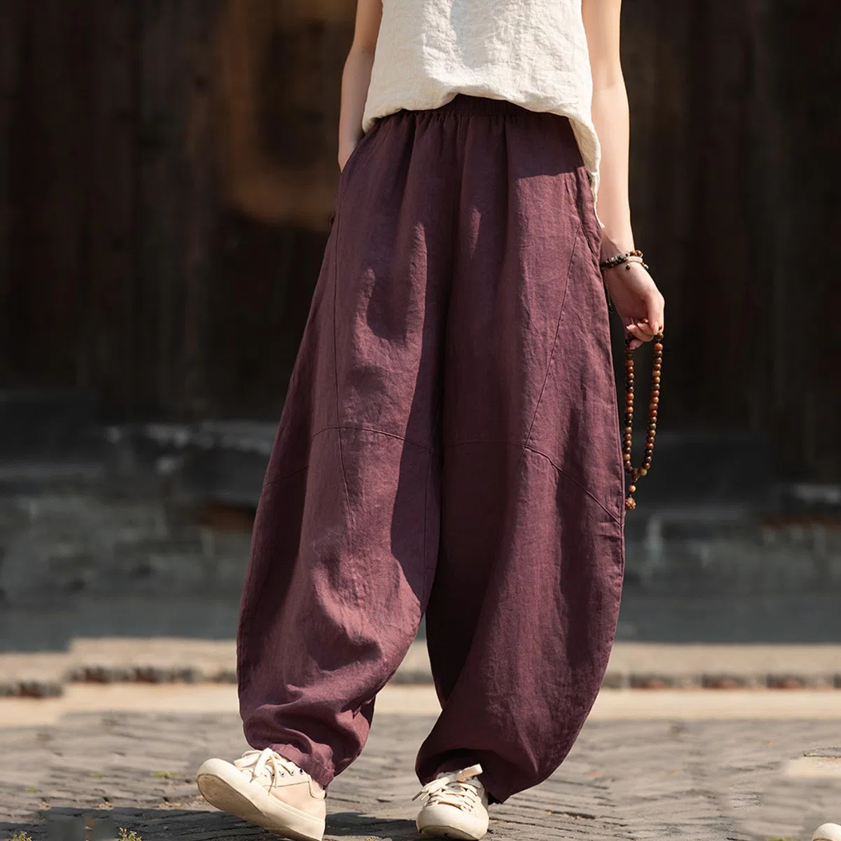 CHUIKUAJ Tai Chi-Kleidung für Damen, Chinesischer Retro-Kung-Fu-Anzug, Baumwolle und Leinen, Langärmliges Oberteil + Hose für Morgengymnastik, Meditation