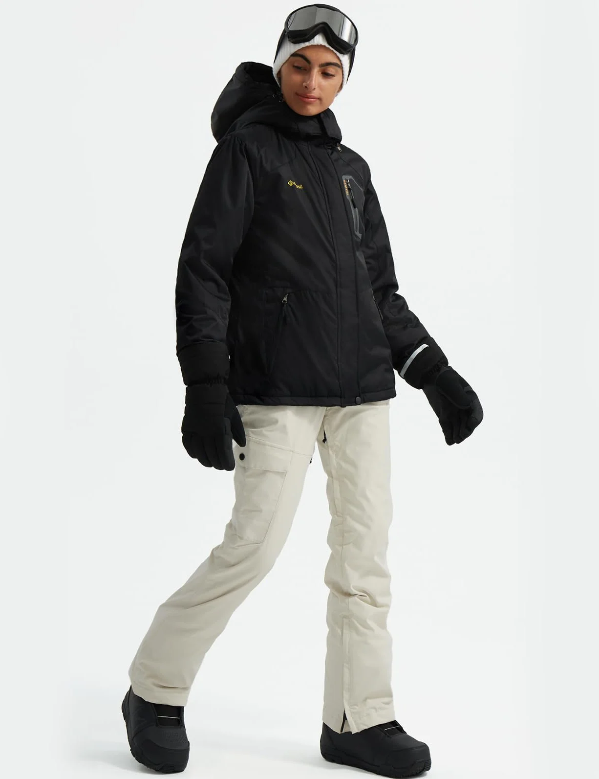 GEMYSE Damen Mountain Wasserdichte Skijacke Schneejacke Warm Winter Winddicht Regenjacke Mantel