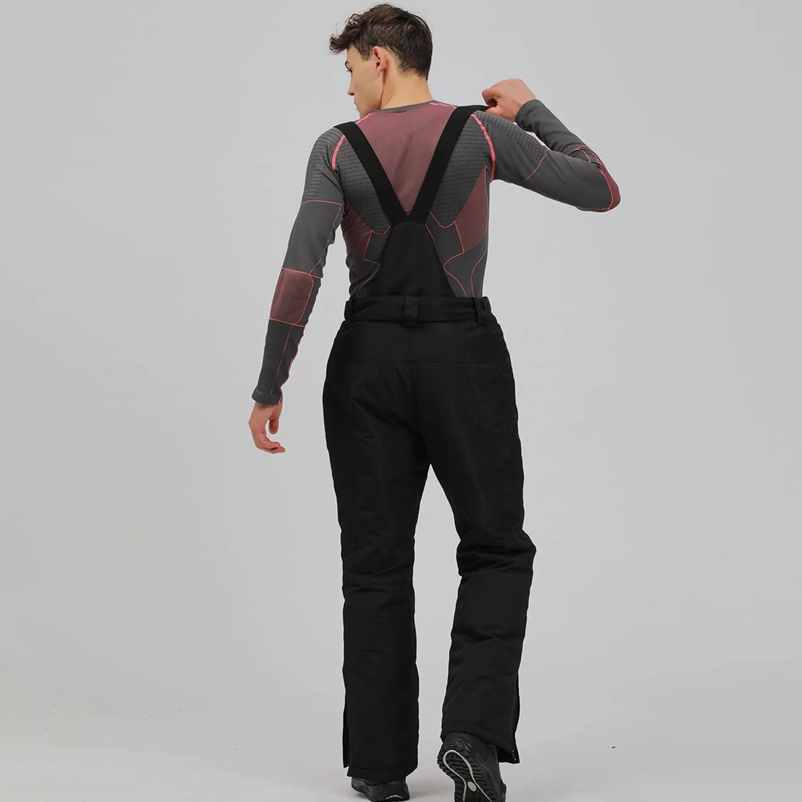 ALSOGO Herren Ski Bib Hose wasserdichte Schneehose Outdoor Snowboard Lätzchen mit Abnehmbarem Riemen