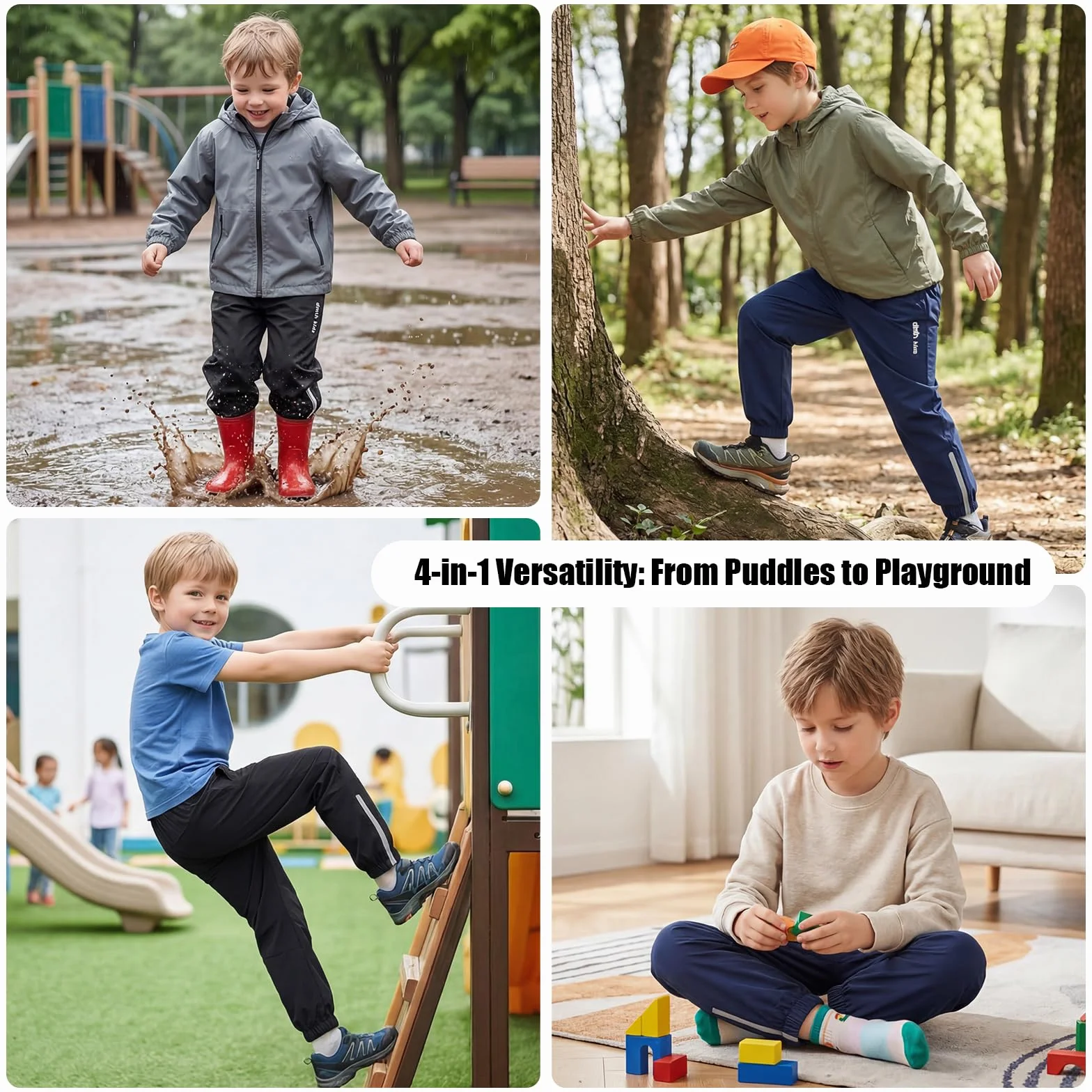 Jungen Mädchen Wasserdicht Hose Wanderhose Leichte Dünne Hosen mit Mesh-Futter Regenhosen Kinder Funktionshose Winddicht Trekkinghose Outdoor Freizeithose Jogginghosen 5-14 Jahre