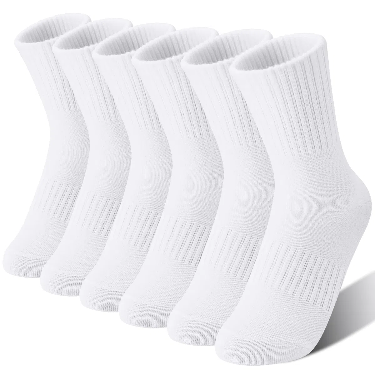 MOGGEI Kindersocken Sport Baumwollsocken Kinder Jungen, Weiche Atmungsaktive Laufsocken mit für Schule & Sport 6 Paar