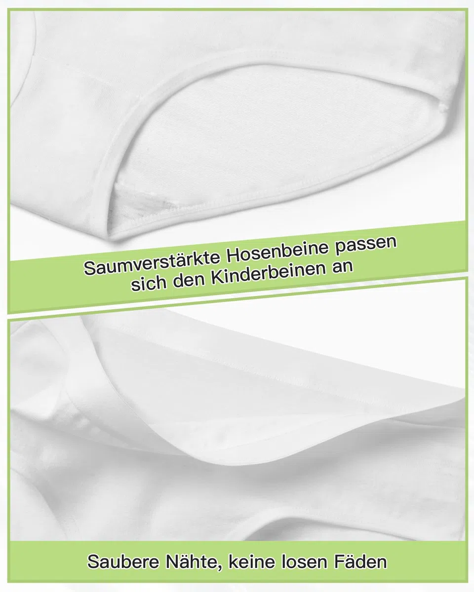 Unterhosen Mädchen Baumwolle 140-176 Weiche Mittlerer Bund Schlüpfer für Teenager 10-16 Jahre für Schule & Zuhause 8er Pack