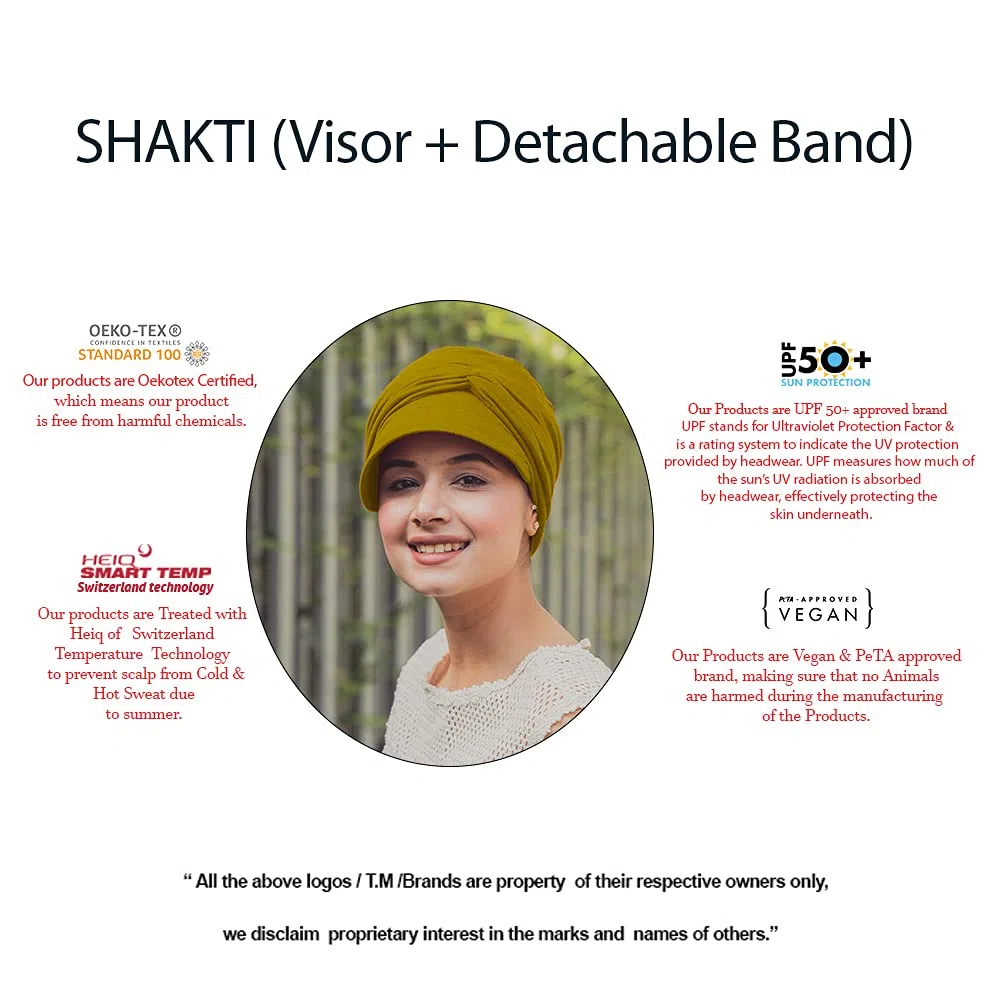 Ballonmütze für Frauen, Chemo Kopfbedeckung, Bambus Turban, Visier und abnehmbares Band (2 Stück), 95% Bambus Viskose und 05% Elastan (groß)