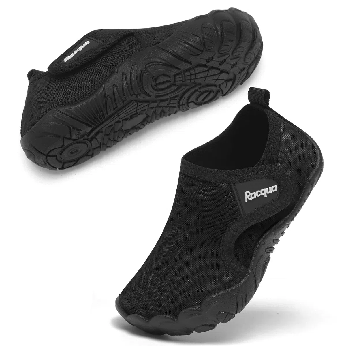 Racqua Wasserschuhe Kinder Baby Strand Schuhe Aqua Schwimmen Neoprenanzug Pool Meer Anti-Rutsch Leichte Schnell Trockene Schuhe Kleinkinder Jungen Mädchen Schwarz 26