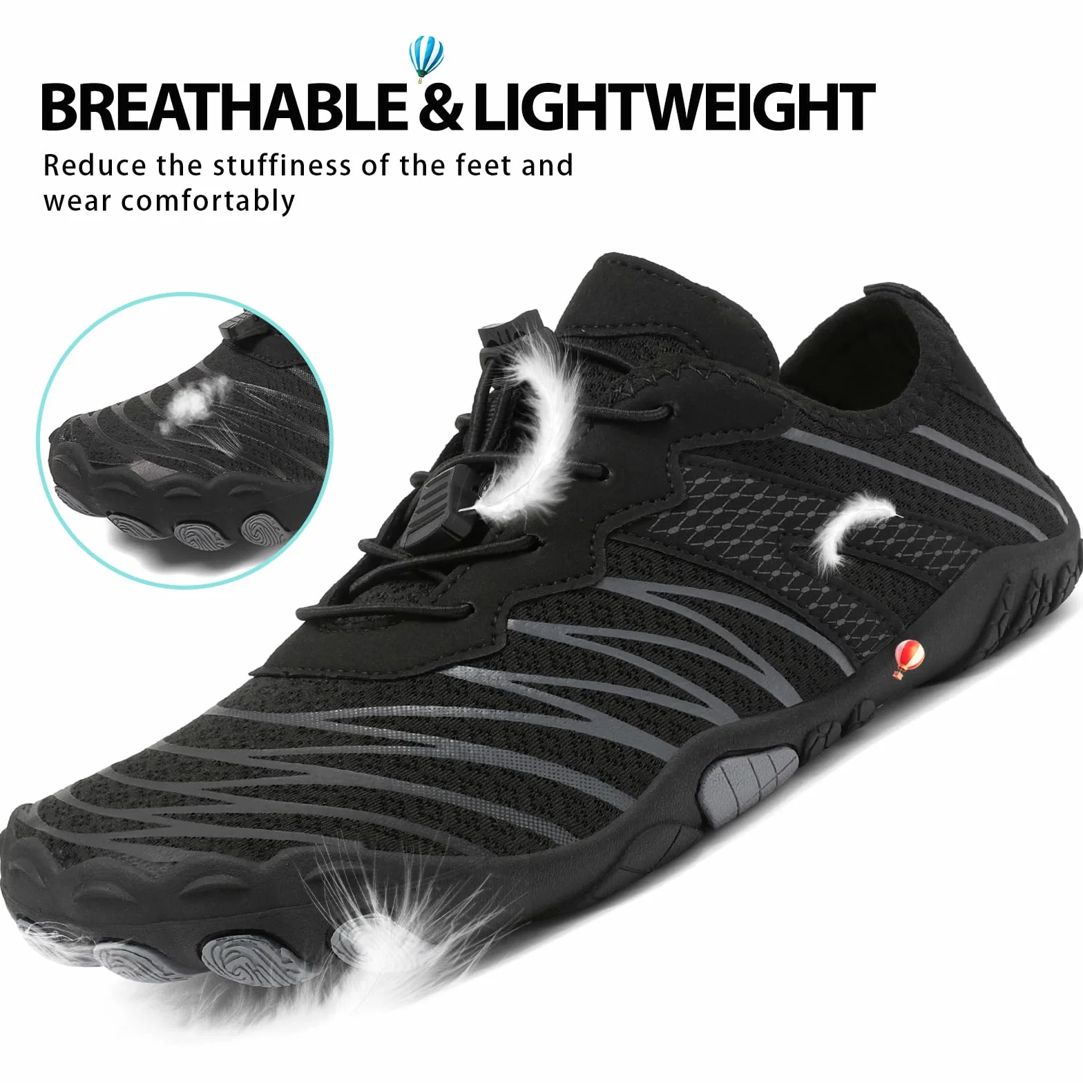Acfoda Barfußschuhe Herren Damen Wasserschuhe Schnell Trocknend Badeschuhe Strandschuhe Schwimmschuhe Weich Leicht rutschfest Aquaschuhe Surfschuhe Fitnessschuhe, Gr. 36-47