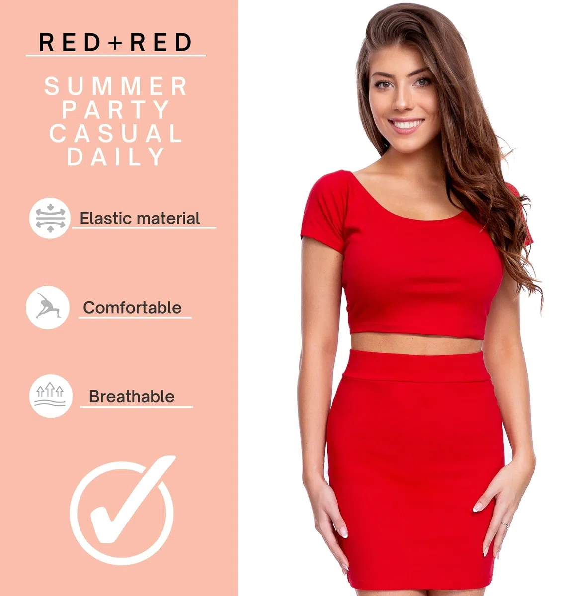 SOFTSAIL Damen Rock & Top, Shorts & Top-sets 2-teiliges Set Mit Hoch Taillierter Baumwollkleidung, Rockkleid, Shorts Schulterfreiem Crop-top-set Frauen Outfits Set Party, Zuhause, Arbeit Grössen S-XL