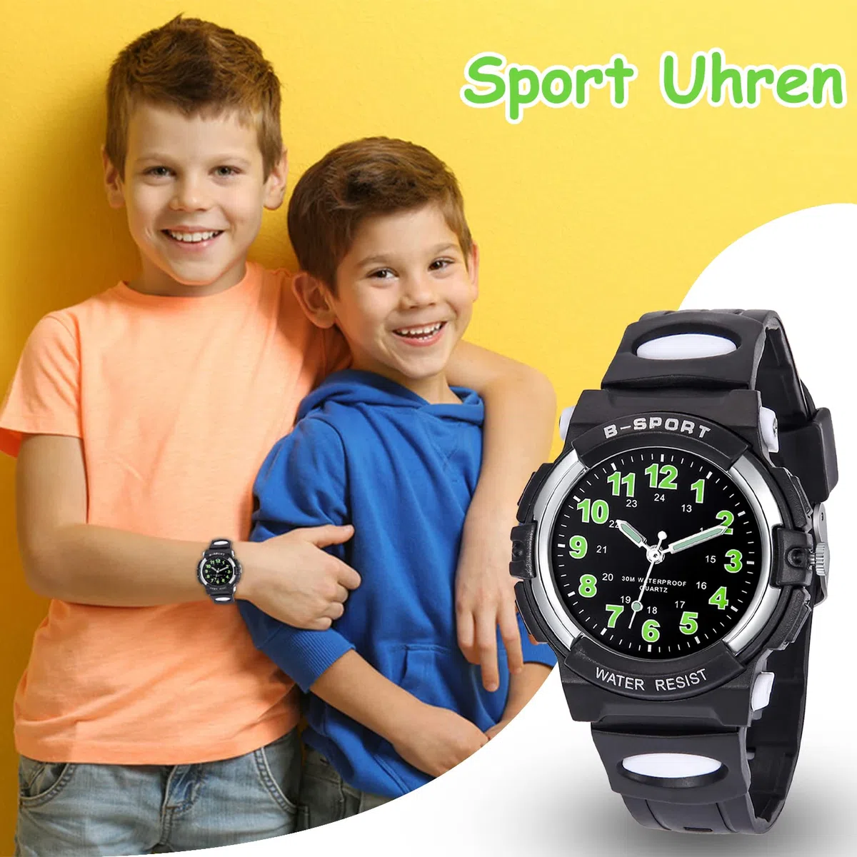 Kinderuhr Jungen Mädchen,Armbanduhr Jungen Analog,Armbanduhr Kinder,Analog Quartz Uhr mit Kinderuhr Kautschuk Wasserdicht Outdoor Sports Uhren