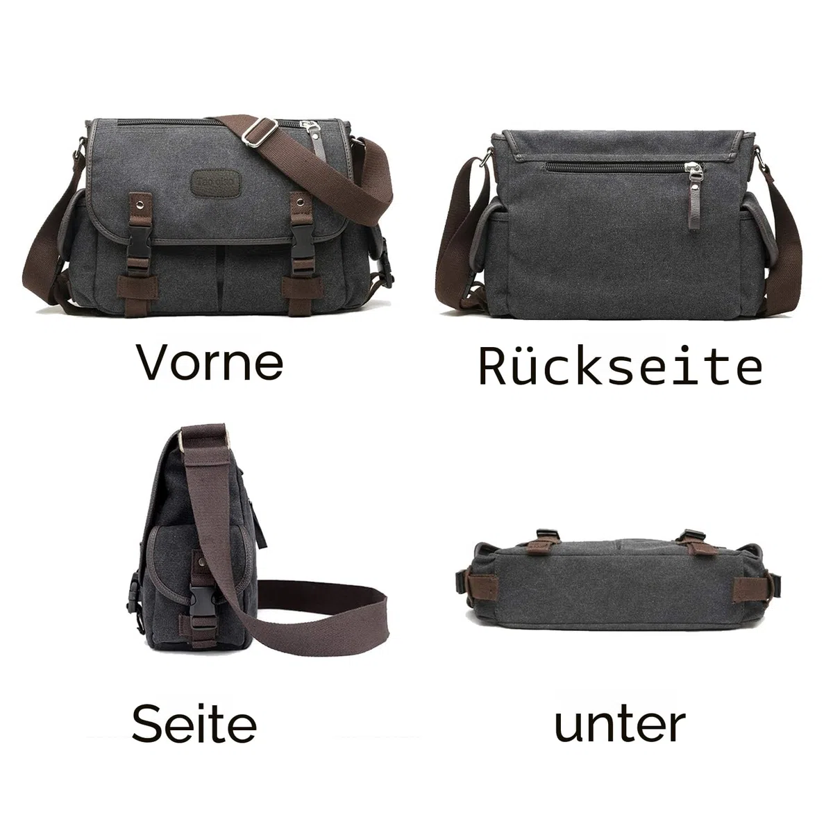 Vintage Canvas Messenger Bag Große Buch Laptop Umhängetasche