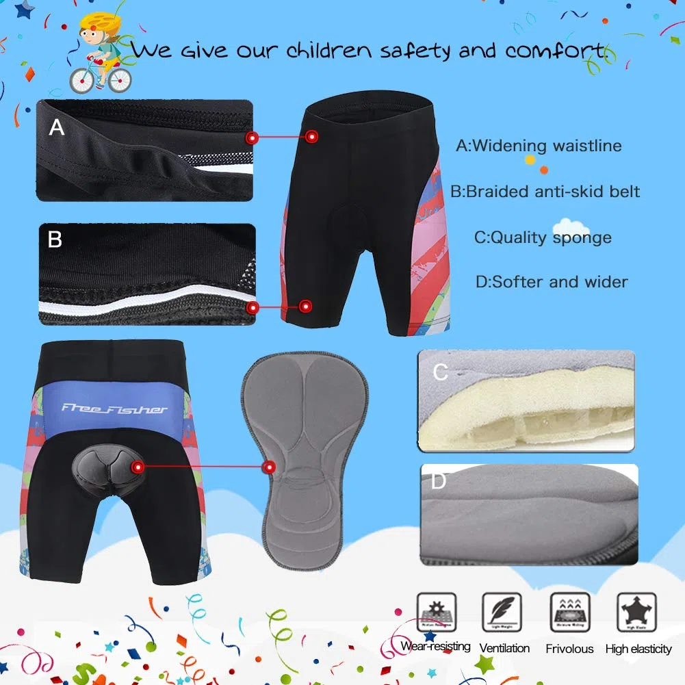 Fahrrad Trikot Set Jungen Mädchen Kinder Kurzarm Trikot Fahrradhose mit 3D Sitzpolster Mtb Jersey Bike Fahrradtrikot Radsport Bekleidung