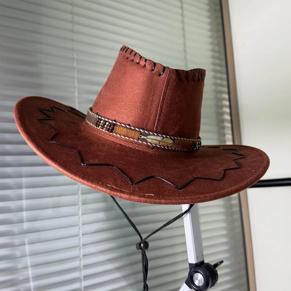 Hutbänder, Cowboyhut Bänder Ersatz, Cowboyhüte Gürtel, Western Style Hutbänder, Kreatives Multifunktionales, für Dekoration und DIY Hüte, Hut-Accessoires für Damen Herren 56-58cm