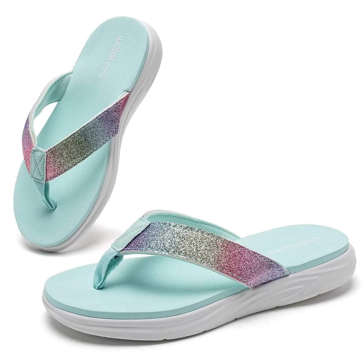WateLves Flip Flops Kinder Zehentrenner Mädchen Badelatschen mit dicken Sohlen Sommer Strand und Pool Rutschfeste Zehensandalen
