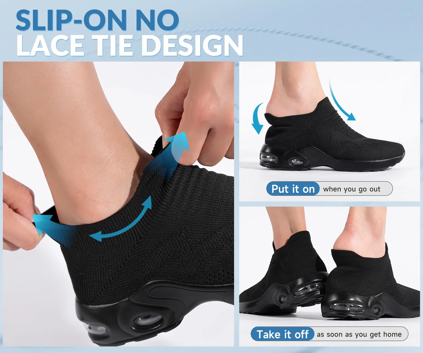 LARNMERN Arbeitsschuhe Damen Ultra Leicht Pflegeschuhe Frauen Hands-Free Luftkissen Berufsschuhe Pflege Atmungsaktiv Geruchsneutral Sicherheitsschuhe rutschfest mit Stahlkappe 35-42.5EU