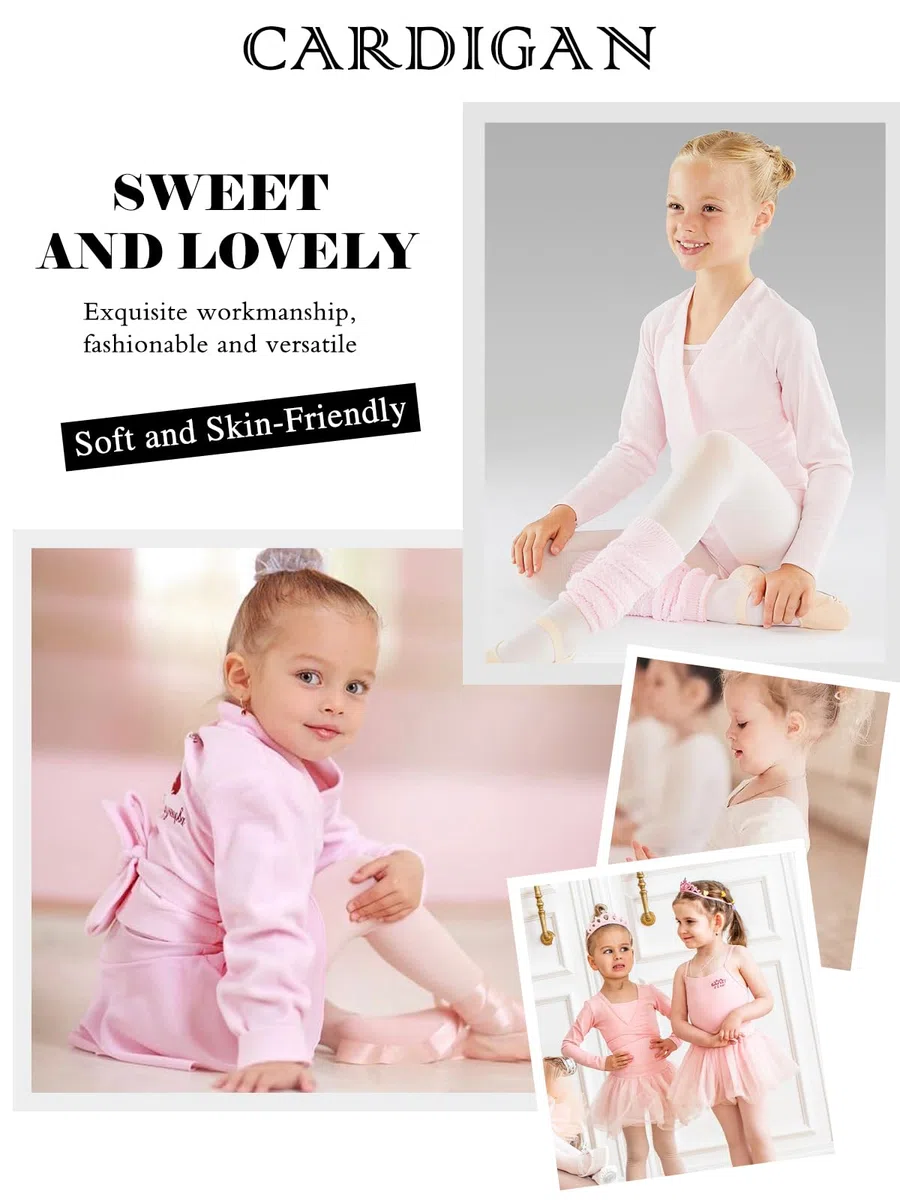 Kinder Ballett Wickeljacke Langarm Gymnastik Tanz Ballettjacke Mädchen Baumwoll Ballett Bolero für Mädchen Kinder Damen