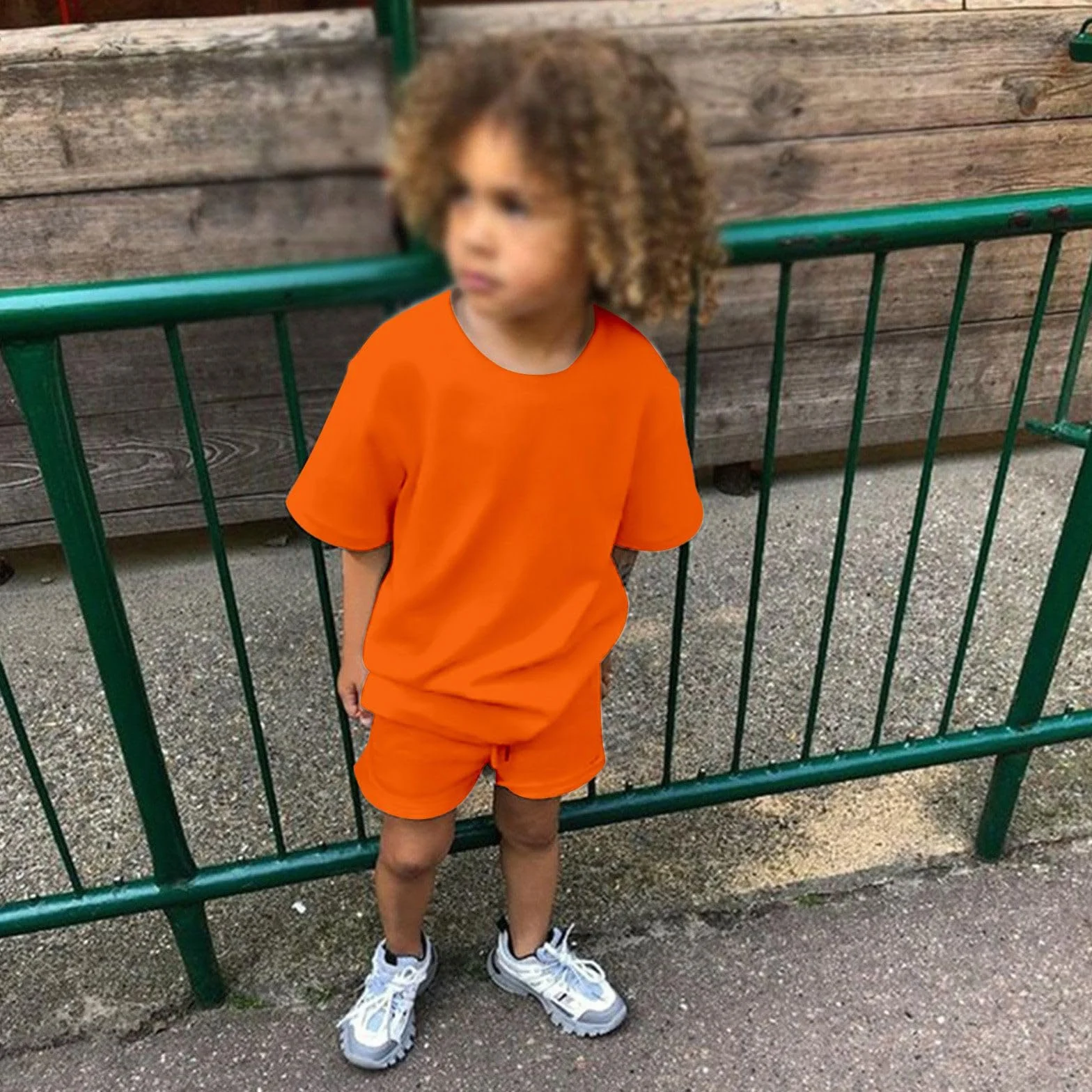 Generisch Trainingsanzug Jungen 2 Teiliges Tshirt mit Short Set Jogginganzug Sportanzug Kurzarm Rundhals Sport T-Shirt + Kurz Shorts Set Einfarbig Tracksuit Activewear für 6 Monat-13 Jahre