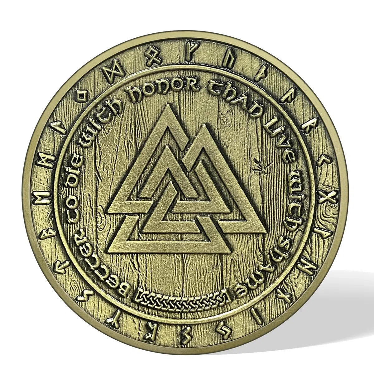 AtSKnSK Odin Münze Wikinger Valknut Münze Wikinger Odin Knoten Herausforderung Münze Geschenk Wikinger Wolf Chip Medaillon Nordische Mythologie Amulett für Männer (Odin Coin)