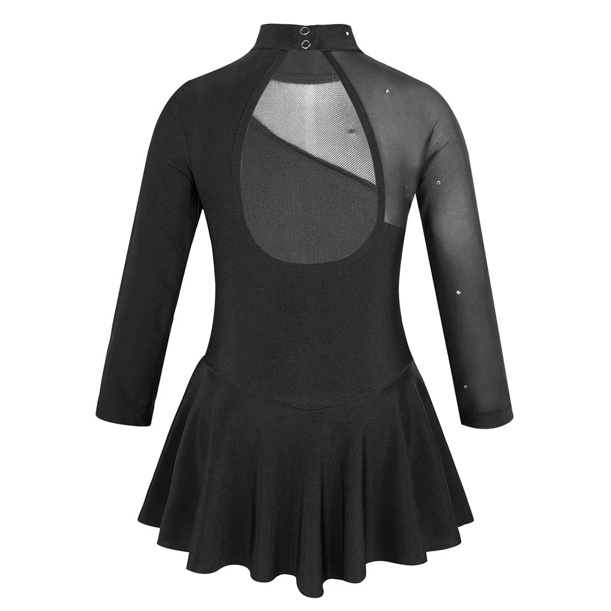 Mädchen Eiskunstlauf Kleid Kinder Rollschuhkleid Wettbewerb Eislaufkleid Mesh-Spleiß Gymnastik Trikot Kleid Gr. 104-152