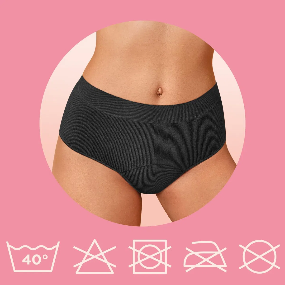 COSMEA Hipster Unterwäsche, Größe L, wiederverwendbare Periodenunterwäsche, sicherer Schutz bei Menstruation