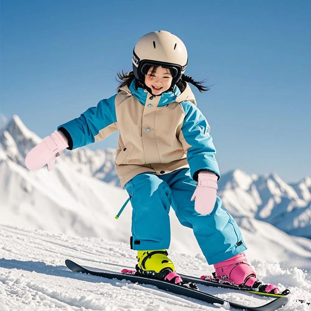 Skihandschuhe Kinder Wasserdicht Winddicht Warme Winter Fäustlinge für 2-8 Jahre Junge und Mädchen Schneehandschuhe für Skifahren, Snowboard, Radeln