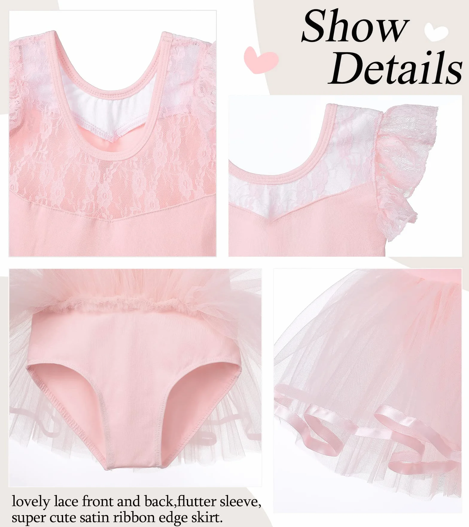 Mädchen Ballettkleidung Ballettkleid Baumwolle Tanzkleid Tutu Ballett Tütü Kinder Balletttrikot mit Rock Ballerina Kleid