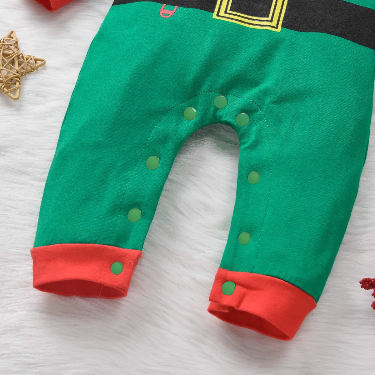 T TALENTBABY Weihnachten Kostüm Baby Kleidung Mädchen Jungen 0-3 Monate, Baby Overall Winter, Christmas Santa Elf Babykleidung Strampler, Grün Walkoverall Outfit, Neugeborenen Geschenk Set