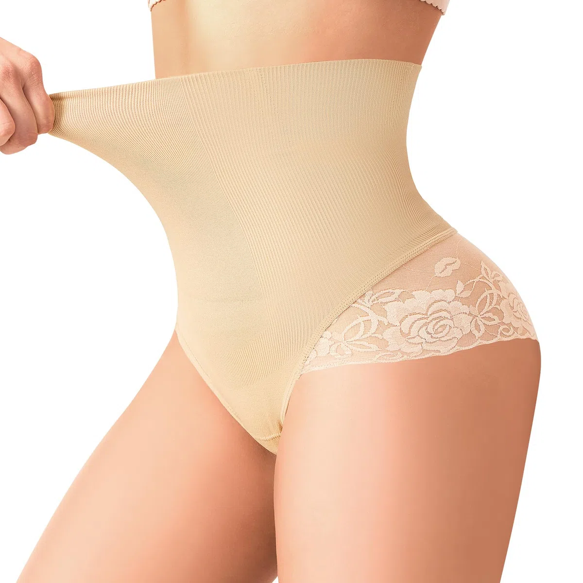 Bauchweg Unterhose Damen Shapewear Miederslips Spitze Unterhosen Atmungsaktive Miederhose Formende Unterwäsche