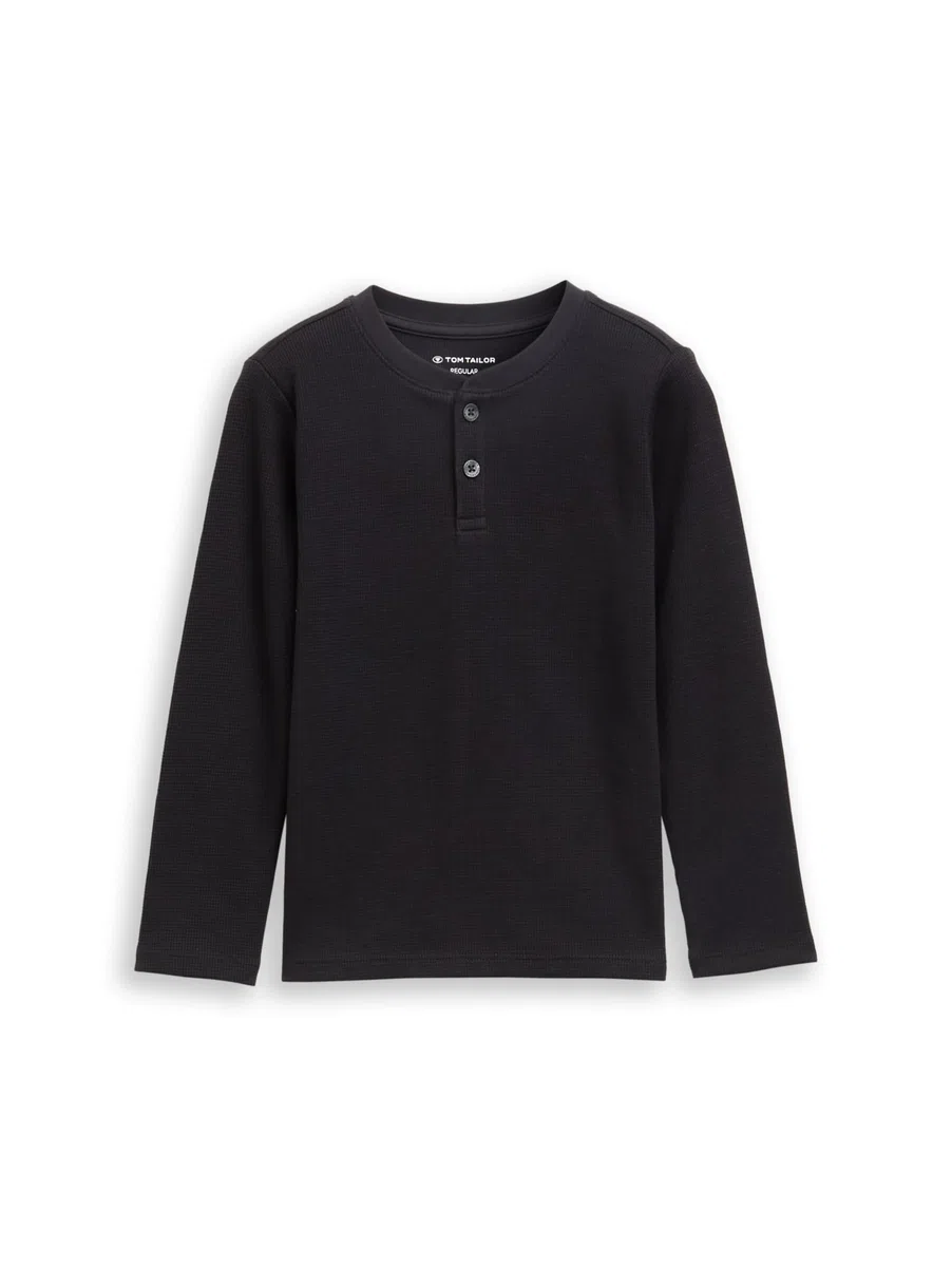 Tom Tailor Jungen 1047484 Kinder Henley Langarmshirt mit Waffelstruktur