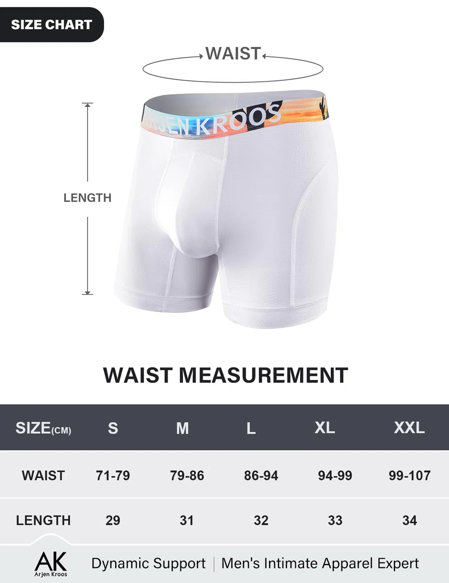 Arjen Kroos Sport Boxershorts Herren Lang 3er Pack Unterwäsche Lange Unterhosen Männer funktionsunterhose