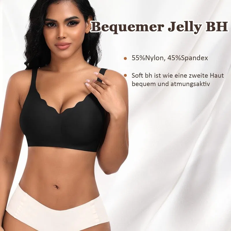 Jiuday BH Damen ohne Bügel Große Brüste Nahtloser Push Up BH Soft Bequemer Seamless Bra T Shirt Bügelloser Gepolstert Klassische Bralette