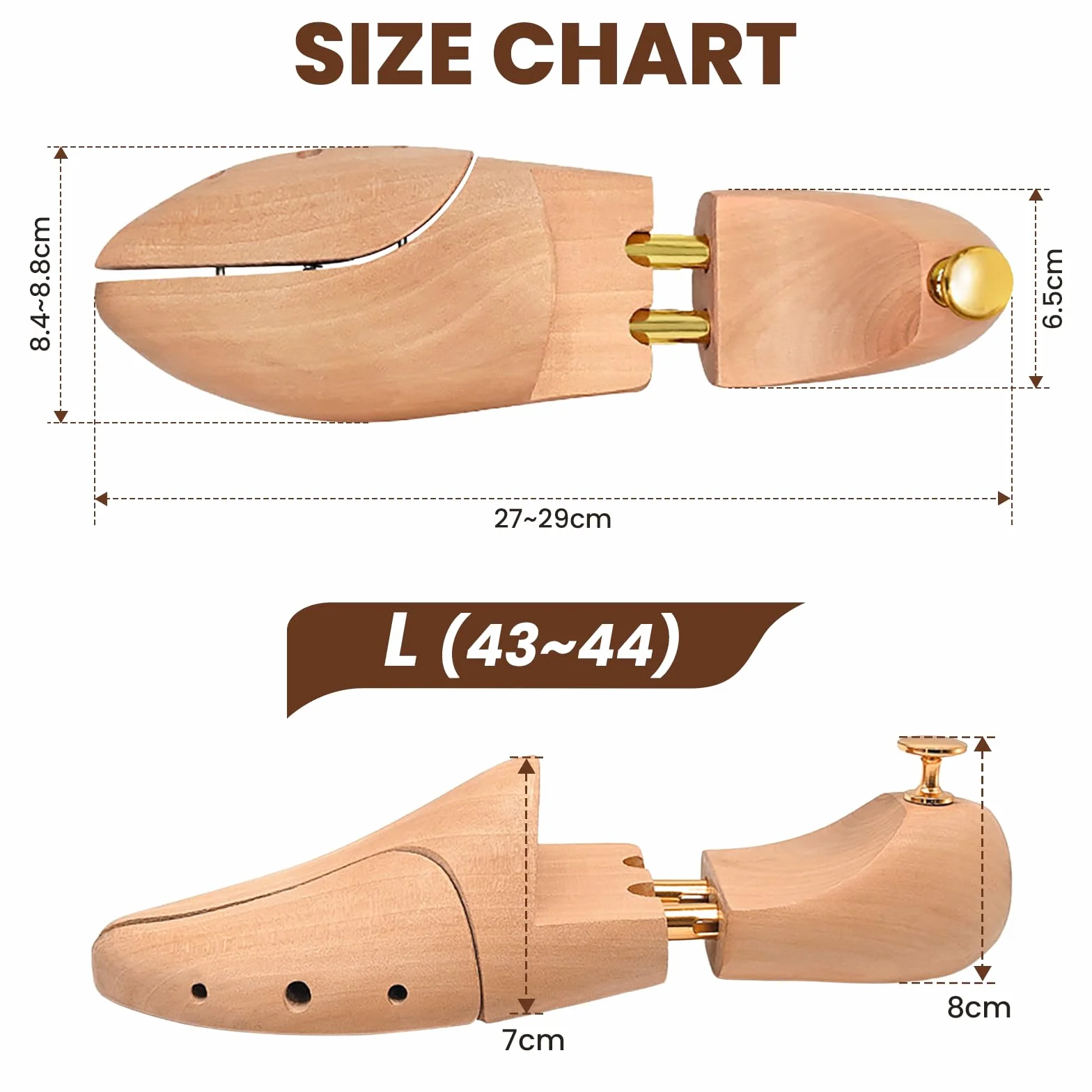 Zorplex Schuhspanner aus Kiefernholz für Herren & Damen – Premium Holz-Schuhformer und Schuhdehner – Längere Haltbarkeit & Formstabilität Ihrer Schuhe – Elegantes Design