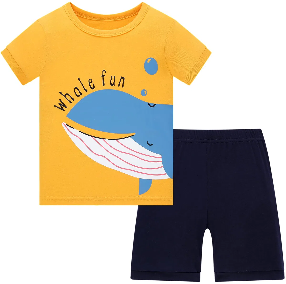 Jungen Schlafanzug Kurz Dinosaurier Hai Astronaut Pyjama Set Baumwolle Sommer Zweiteilige Nachtwäsche für Kinder 1-12 Jahre Größe 92-152
