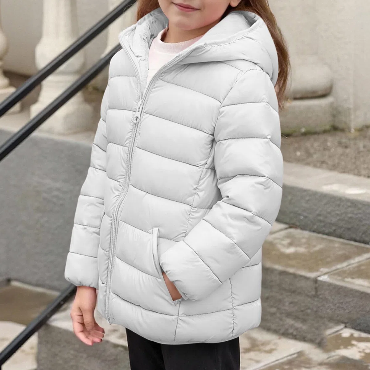 Steppjacke Leichte Kinder Mädchen Daunenjacke Warmer Winterjacke mit Kapuze Jungen Pufferjacke Winterparka Puffer Jacket Winter Outdoorjacke Mantel für Frühling Herbst Winter