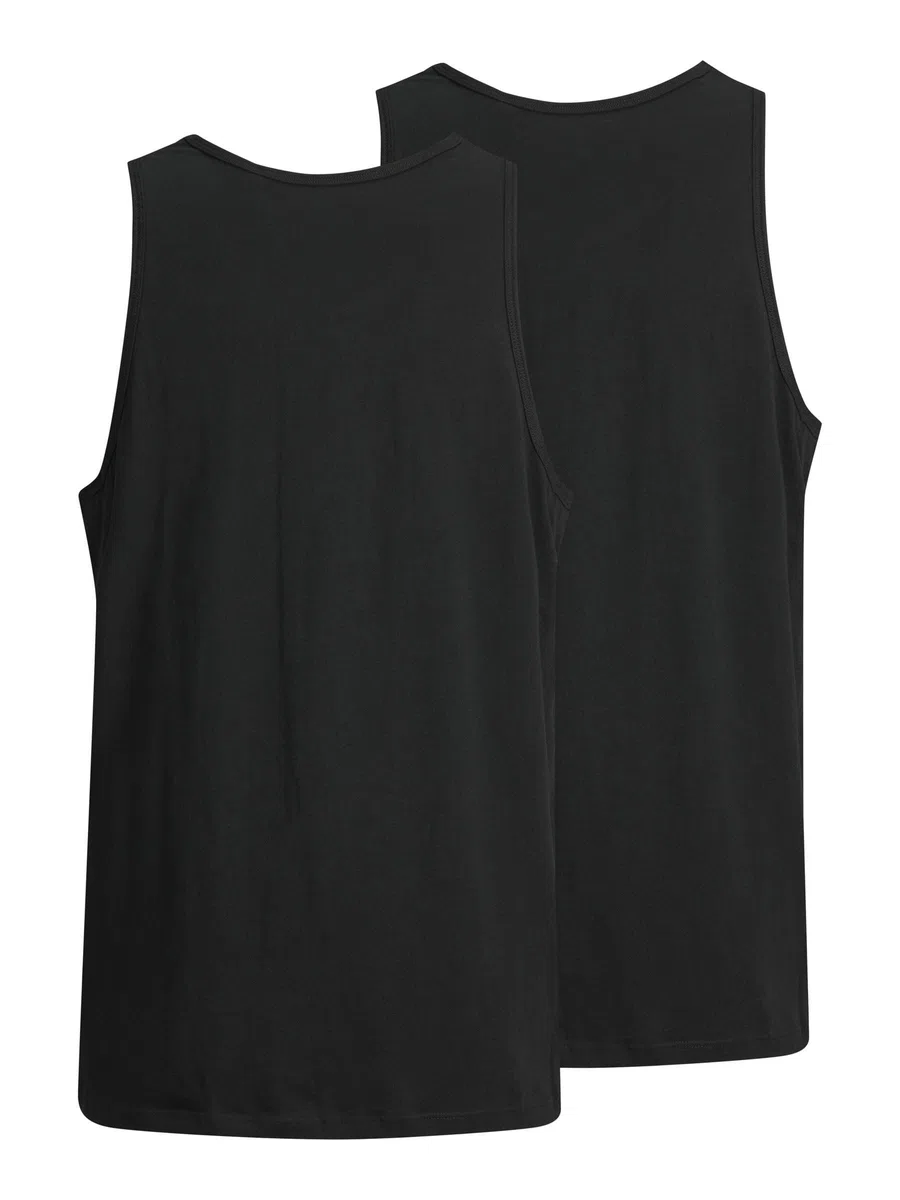 JACK & JONES Male Tanktop 2er-Pack Einfarbig Tanktop
