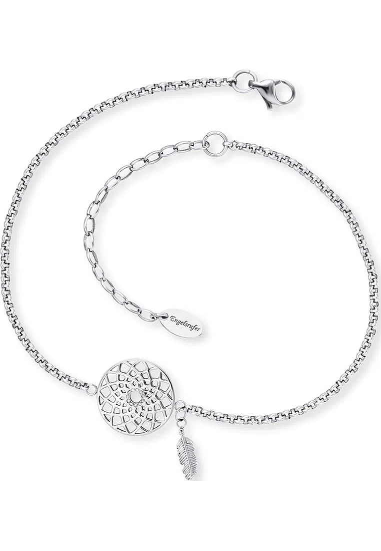 Engelsrufer Fußkettchen für Damen mit Anhänger, 925er Sterlingsilber rhodiniert, oder Edelstahl, verstellbare Länge, nickelfrei, Allergiker geeignet