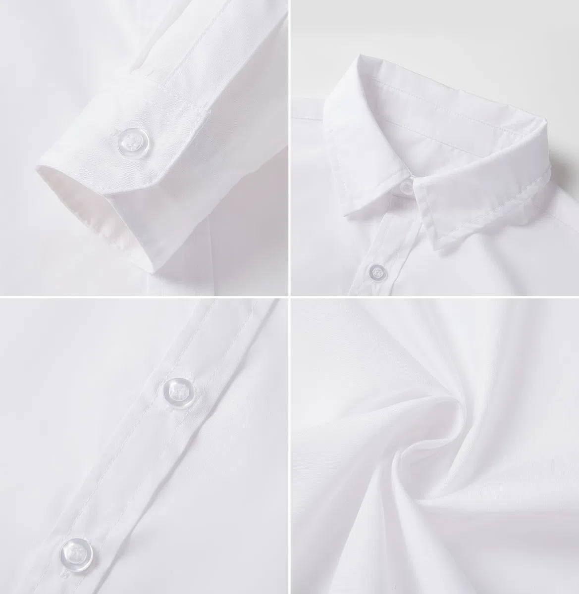 maoo garden Mädchen weißes Schuluniformhemd Langarmbluse Button-Down-Bluse