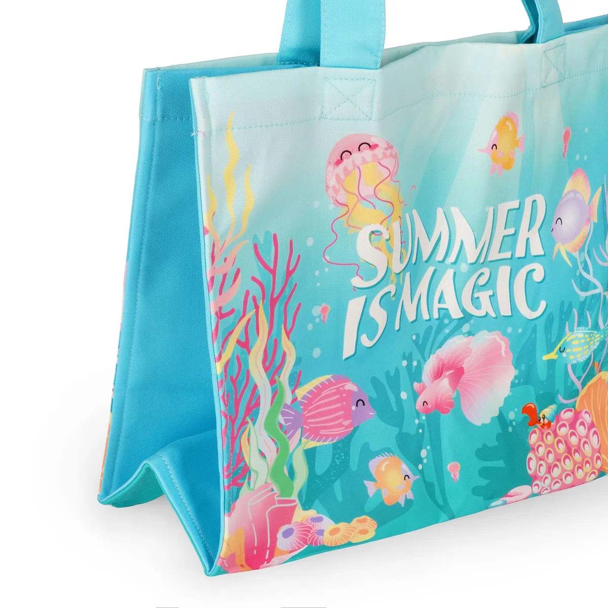 Legami - Strandtasche für Frauen, groß, Strandtasche aus verstärktem Material, Strandtasche mit Magnetknopfverschluss, Tote Bag, fasst bis zu 15 KG, 44 x 61,5 cm