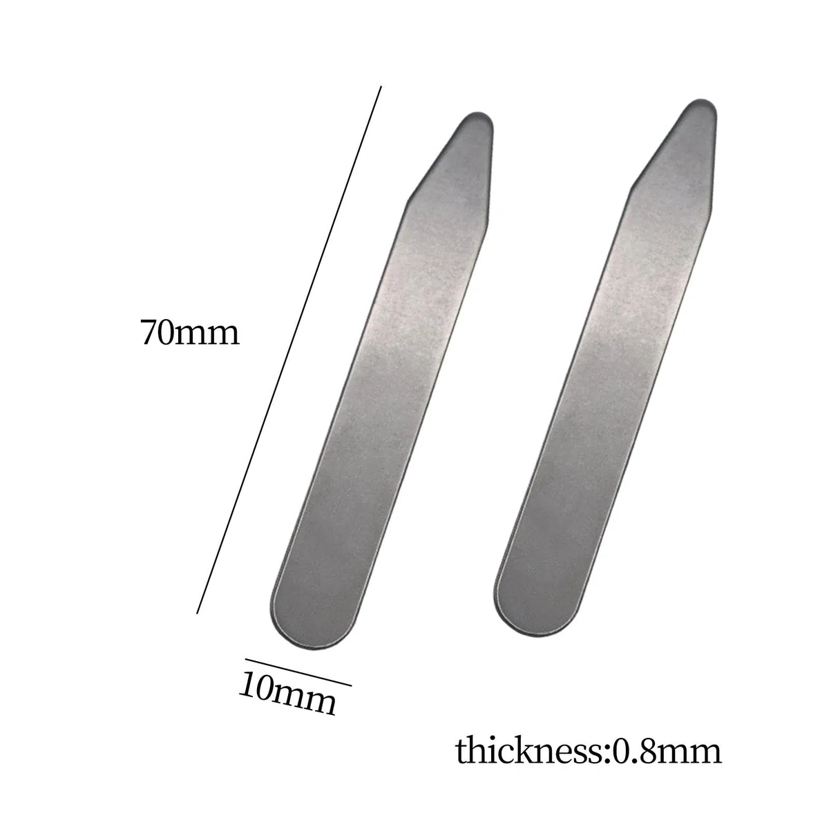 6 Stück Kragenstäbchen Hemdkragen Verstärker Metall Edelstahl Magnetisch Stabil Abgerundet für Anzugträger Offizielle Termine, 70 mm x 10 mm x 0,8 mm