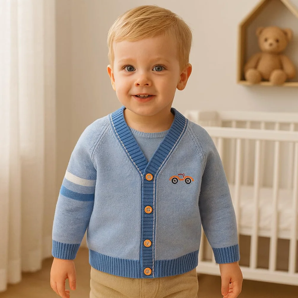 Kleinkind Baby Jungen Strickjacke kleine Jungen V-Ausschnitt Baumwolle Pullover Kinder Lange Ärmel Jacke Stricken Knopf Up für Herbst Winter