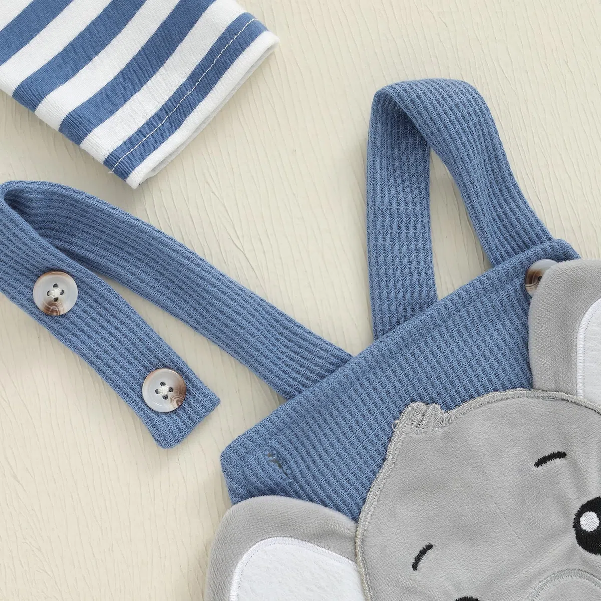 Himllauen Baby Jungen Kleidung Strampler Latzhose und Hut Set 3-teilige Bekleidungssets für Jungen Baby Set Neugeborene Geschenk Baby Klamotten Junge