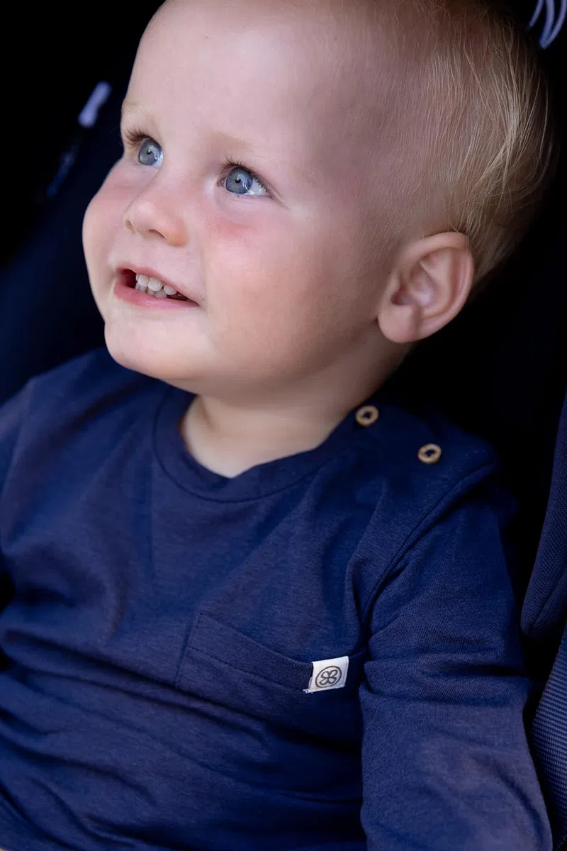 Cloby Baby Long Sleeve Shirt/Langarmshirt - mit UV-Schutz (UPF 50+) - für Jungen und Mädchen - Navy blau (Gr. 12-18 Monate)