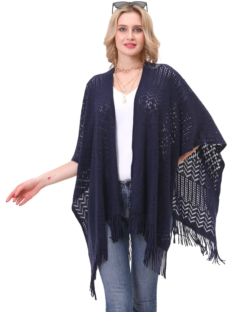 Soul Young Damen Stricken Stola Große Größen Warm Weich Poncho Shawl Cardigan Kimono EINWEG Verpackung