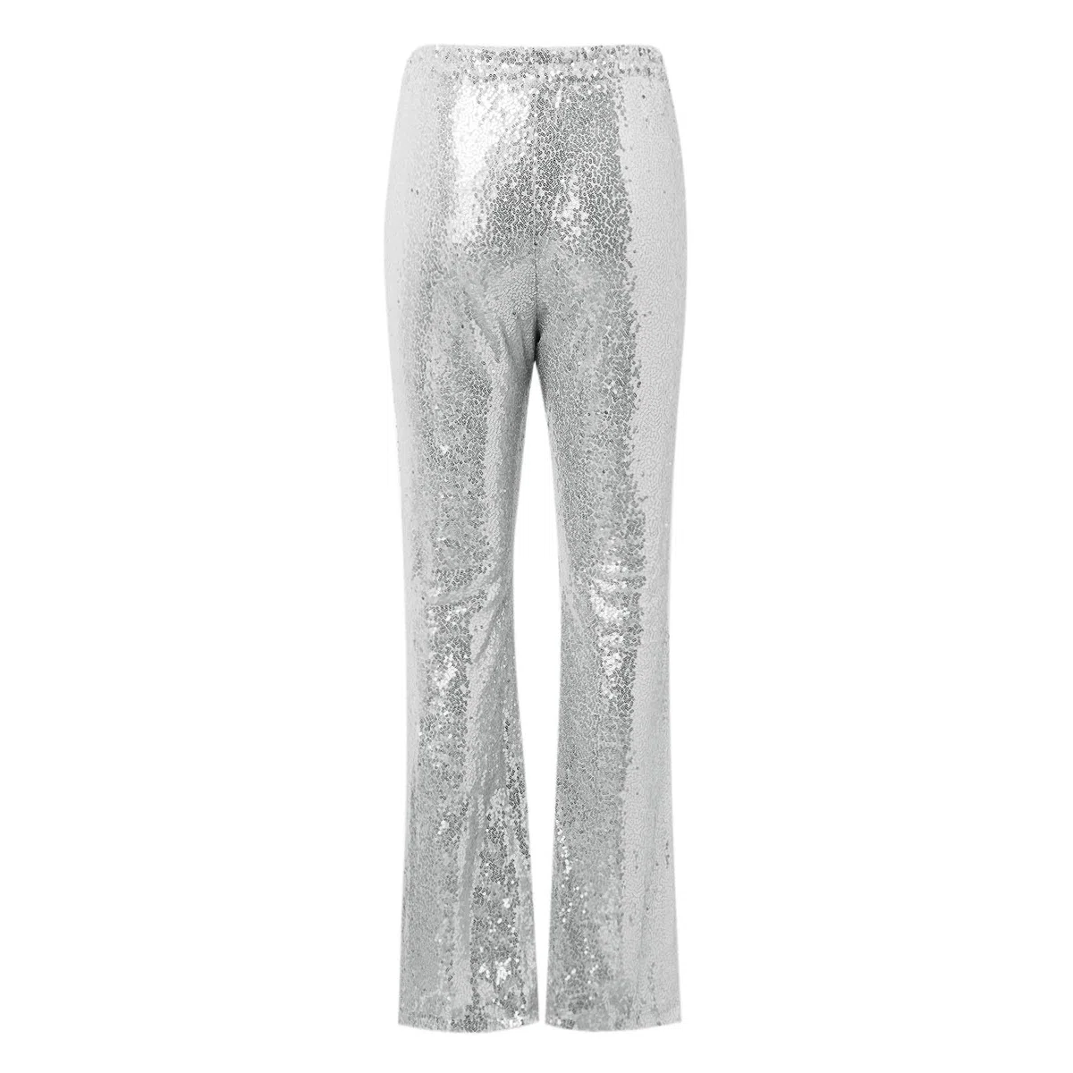Pailettenhose Damen Outfit Silvester Damen Pailettenhose Lang Elegant Einfarbig Lange Glitzer Hose Silvester Outfit Pailletten Karneval KostüM Pailletten Hose Weites Freizeithose Elastischem Bund